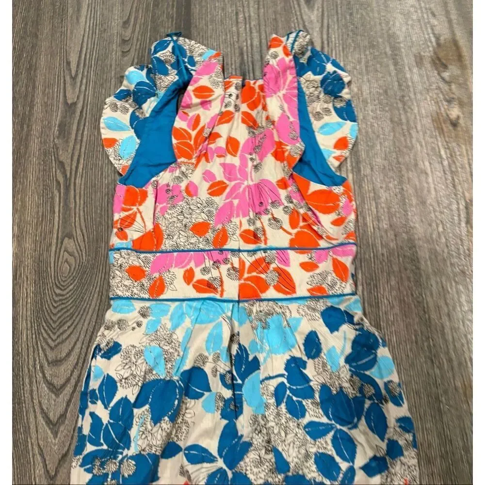 Jessica Simpson Sheath Dress Mini Square Neck Floral Print Multicolor Size 6